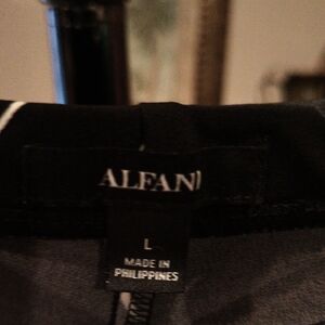 NWT Alfani Black and White Striped Wide Leg Pants Size Large